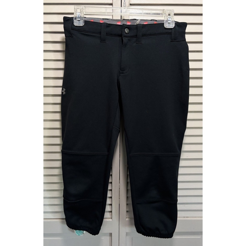 Under Armour‎ Size Small Baseball Pants Black Zip Elastic Band Waist Pockets